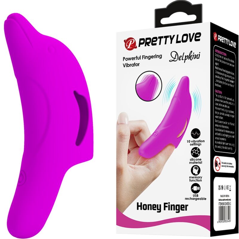 PRETTY LOVE - DELPHINI STIMULATEUR DE DOIGTS VIOLETTE PUISSANTE