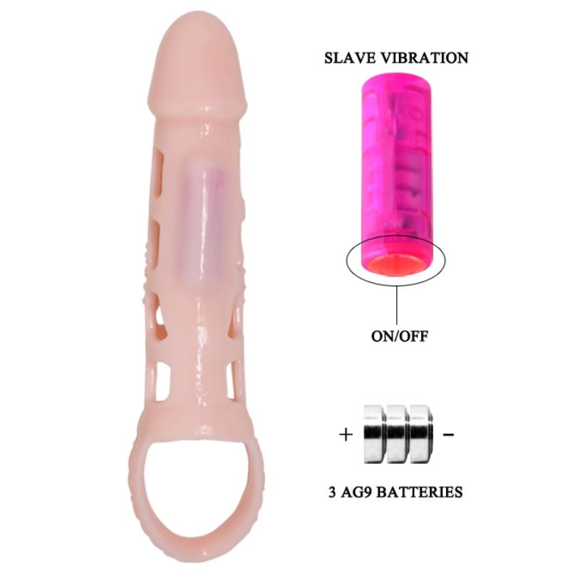 PRETTY LOVE - HARRISON PENIS EXTENDER COVER MET VIBRATIE EN BAND 13,5 CM