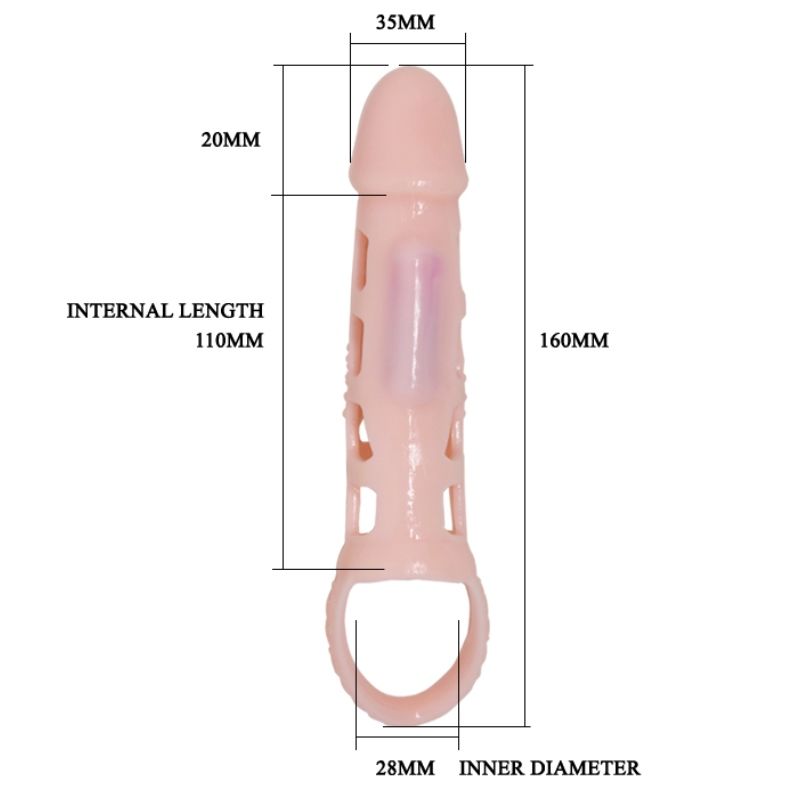 PRETTY LOVE - HARRISON PENIS EXTENDER COVER MET VIBRATIE EN BAND 13,5 CM