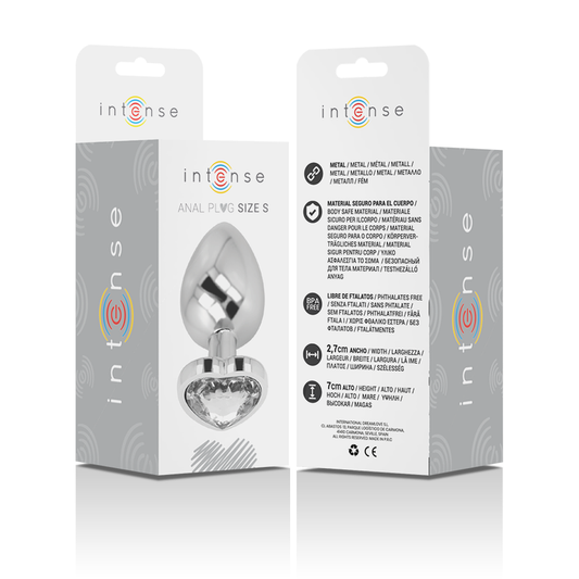 PLUG ANAL INTENSE - WHITE HEART EN MÉTAL D'ALUMINIUM TAILLE S