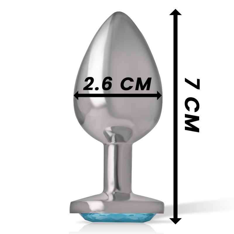 INTENSE - АЛЮМИНИЕВАЯ МЕТАЛЛИЧЕСКАЯ АНАЛЬНАЯ ПРОБКА СИНЕГО СЕРДЦА, РАЗМЕР S
