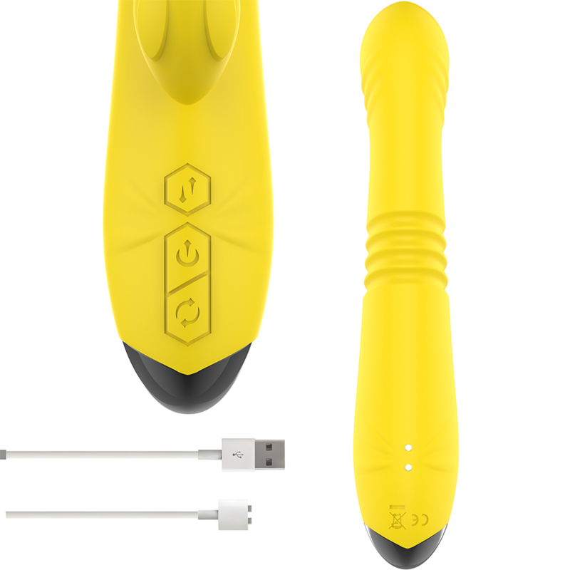 INTENSE - VIBRATEUR MULTIFONCTION TOKY HAUT ET BAS AVEC STIMULATEUR CLITORIAL JAUNE