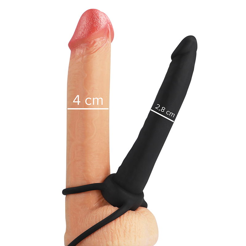 MYTHOLOGIE - GODEMICHET ANAL COBI ONYX AVEC ANNEAUX DE PÉNIS ET DE TESTICULES 13 CM EN SILICONE