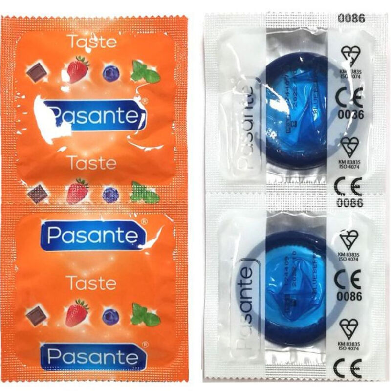 PASANTE - PRÉSERVATIFS SAVEUR MYRTILLE, SACHET DE 144 UNITÉS