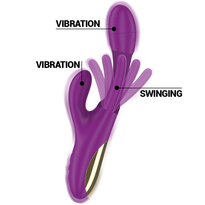 INTENSE - APOLO OPLAADBARE MULTIFUNCTIONELE VIBRATOR 7 VIBRATIES MET SWINGENDE BEWEGING PAARS