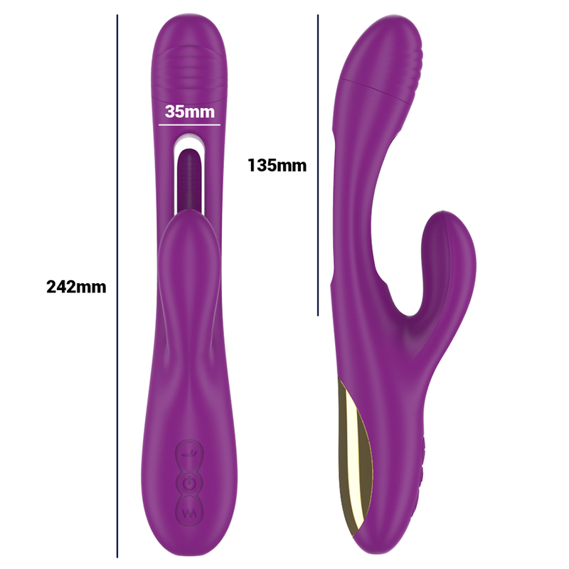 INTENSE - APOLO OPLAADBARE MULTIFUNCTIONELE VIBRATOR 7 VIBRATIES MET SWINGENDE BEWEGING PAARS