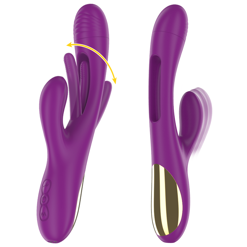 INTENSE - APOLO OPLAADBARE MULTIFUNCTIONELE VIBRATOR 7 VIBRATIES MET SWINGENDE BEWEGING PAARS