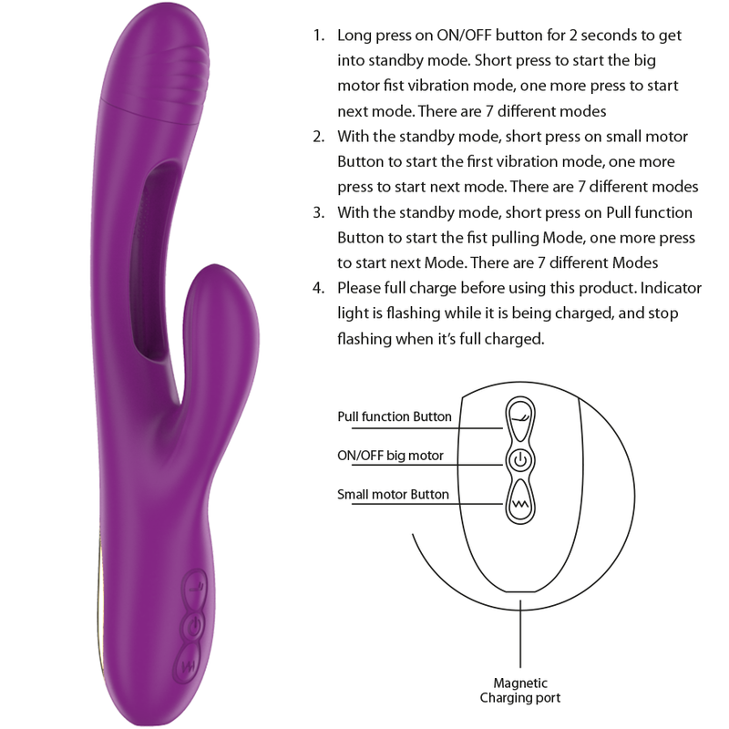 INTENSE - APOLO OPLAADBARE MULTIFUNCTIONELE VIBRATOR 7 VIBRATIES MET SWINGENDE BEWEGING PAARS