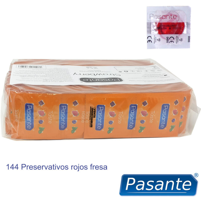 PASANTE - PRÉSERVATIFS SAVEUR FRAISE, SACHET DE 144 UNITÉS