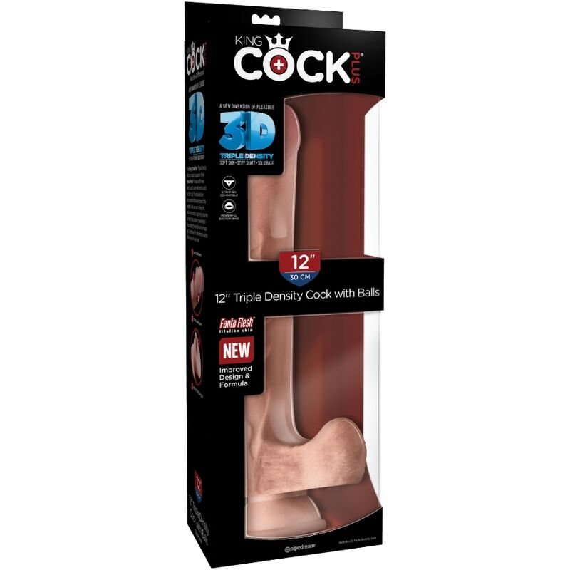 KING COCK - PENE REALISTICO CON PALLE 3D 24,8 CM LEGGERO