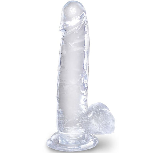 KING COCK - PÉNIS RÉALISTE TRANSPARENT AVEC TESTICULES 15,2 CM