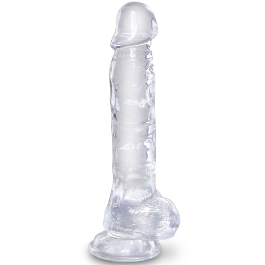 KING COCK - PÉNIS RÉALISTE TRANSPARENT AVEC TESTICULES 16,5 CM
