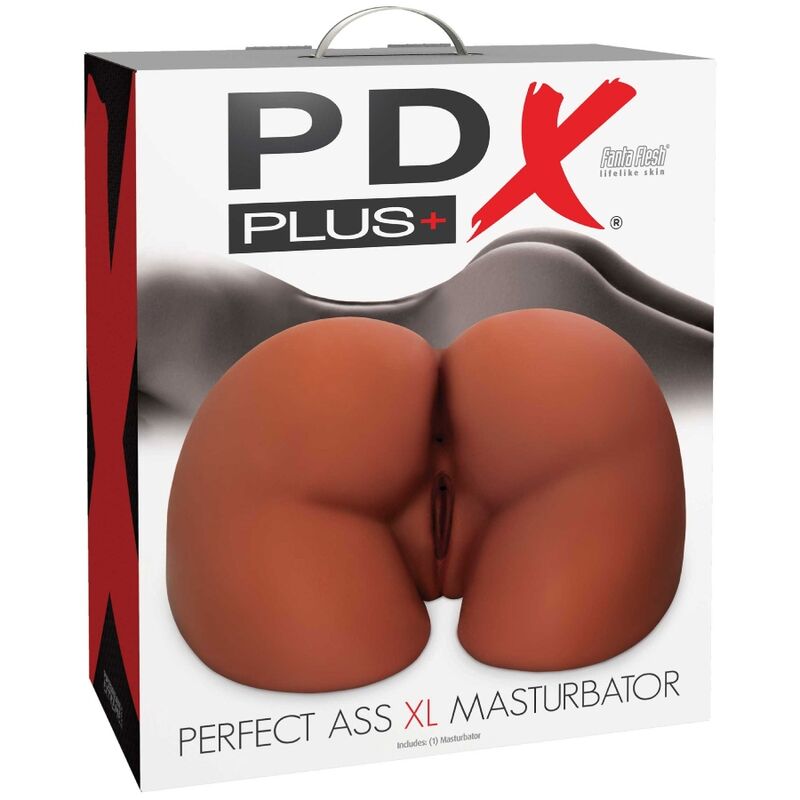 PDX PLUS - MASTURBATEUR MARRON À DOUBLE ENTRÉE XL PERFECT ASS