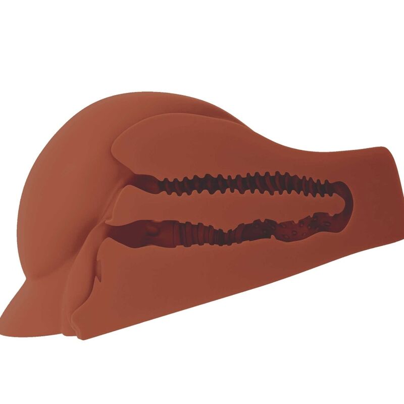 PDX PLUS - MASTURBATEUR MARRON À DOUBLE ENTRÉE XL PERFECT ASS