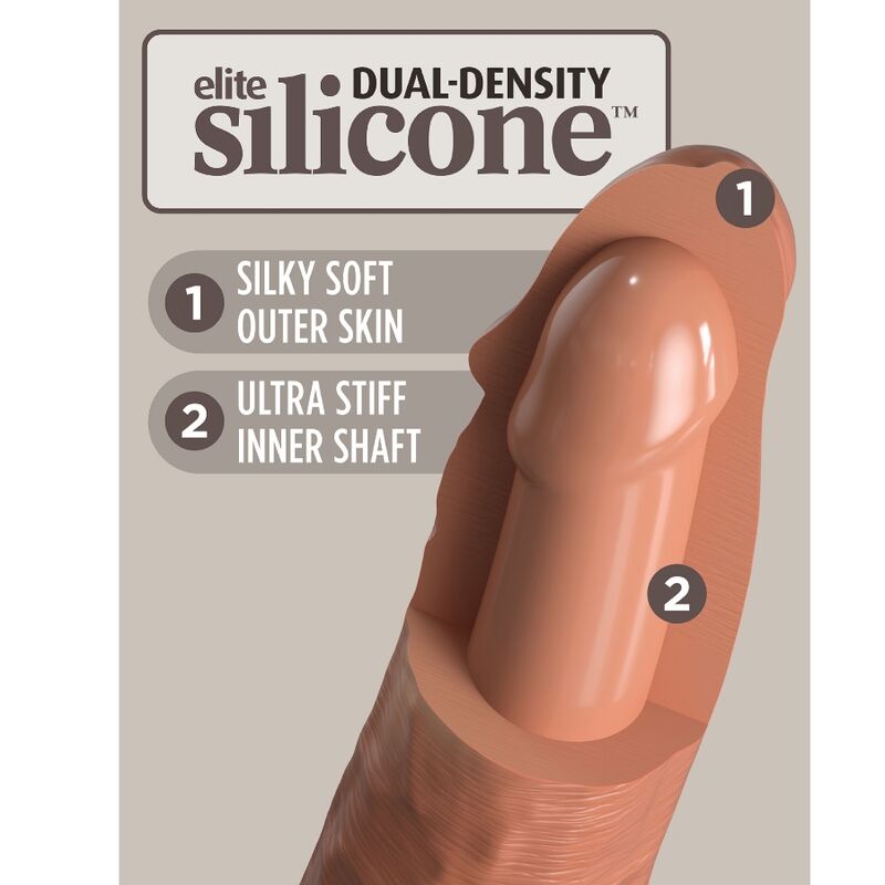 KING COCK - DILDO REALISTICO IN SILICONE ELITE 20,3 CM CARAMELLO