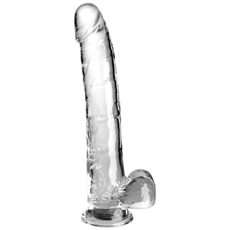 KING COCK - DILDO TRASPARENTE CON TESTICOLI 24,8 CM TRASPARENTE