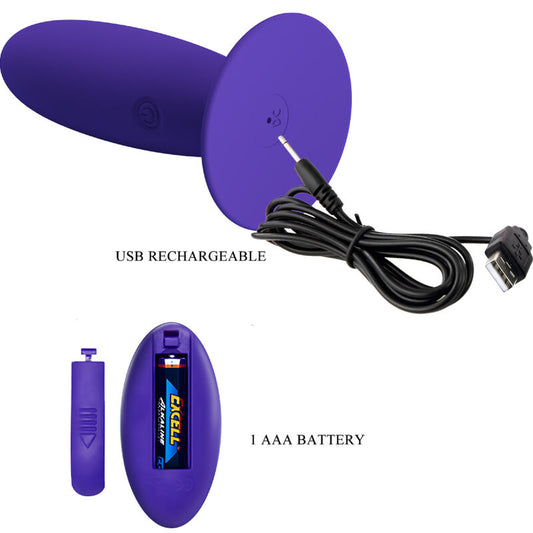 PRETTY LOVE - JEUGD PLUG ANAAL VIBRATOR AFSTANDSBEDIENING VIOLET