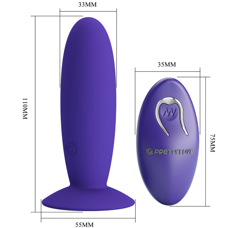 PRETTY LOVE - JEUGD PLUG ANAAL VIBRATOR AFSTANDSBEDIENING VIOLET