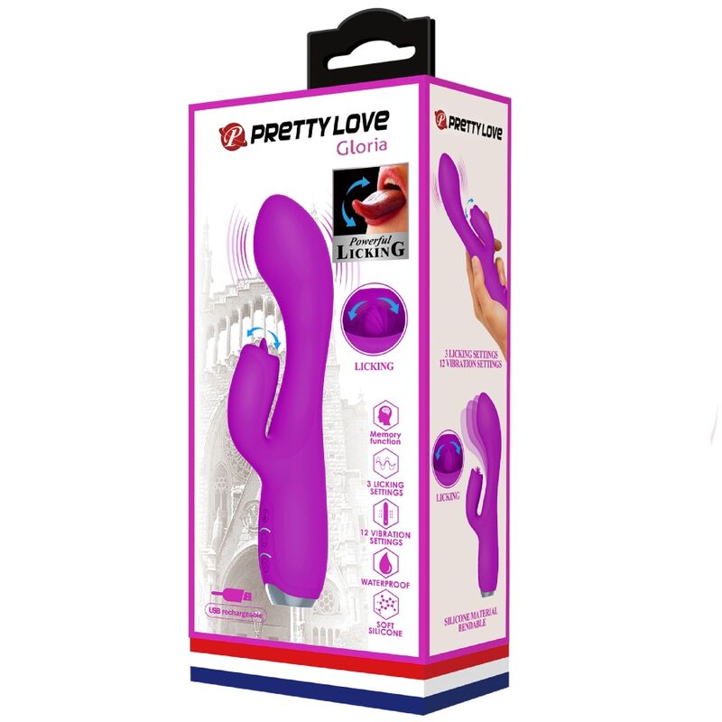 PRETTY LOVE - GLORIA VIBRATEUR LAPIN RECHARGEABLE - ÉTANCHE VIOLETTE