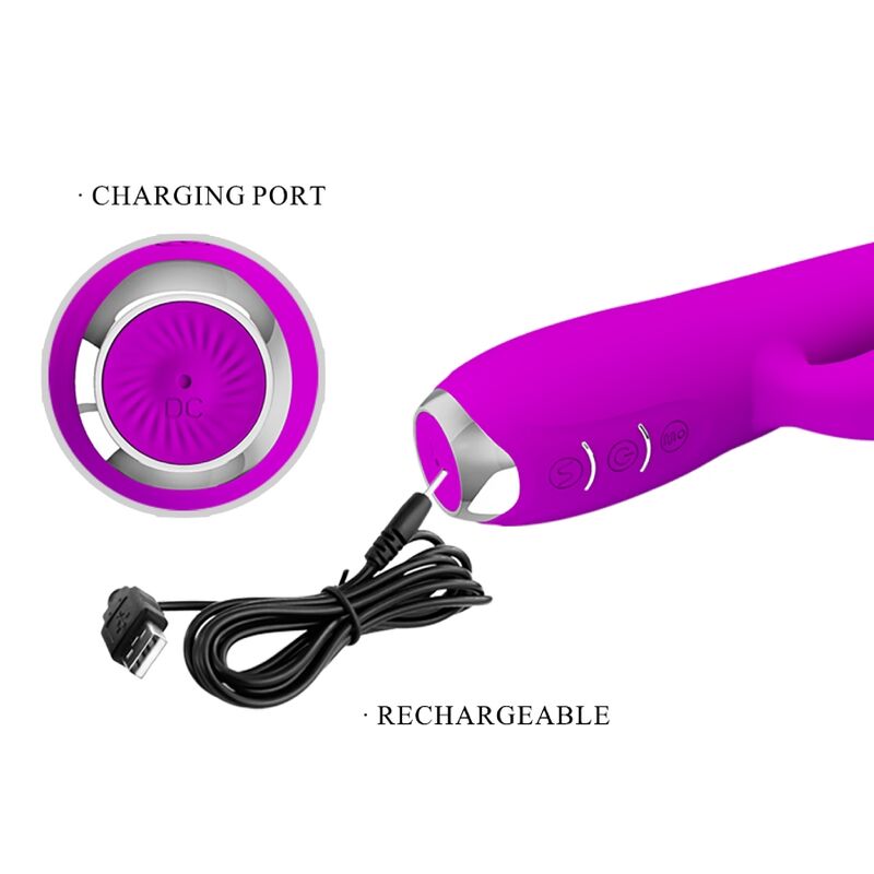 PRETTY LOVE - GLORIA VIBRATEUR LAPIN RECHARGEABLE - ÉTANCHE VIOLETTE