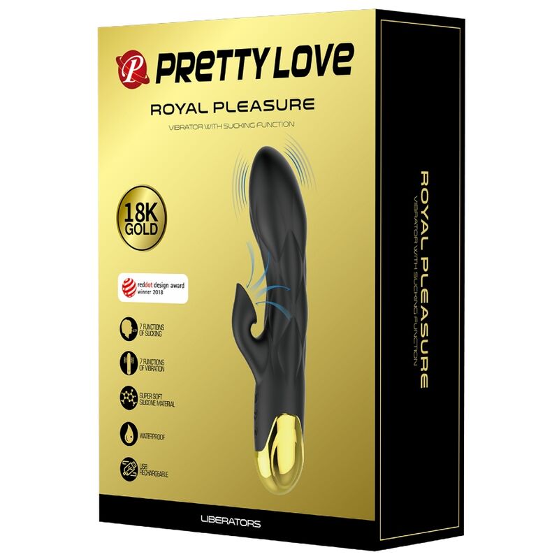 PRETTY LOVE - ZWARTE OPLAADBARE VERGULDE LUXE VIBRATOR