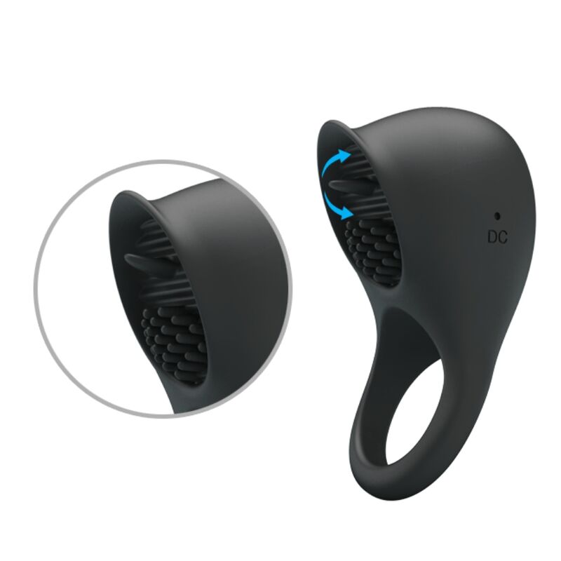 PRETTY LOVE - VIBRERENDE PENISRING MET ZWARTE TONG