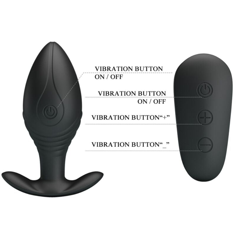 PRETTY LOVE - REGINA ANAAL PLUG OPLAADBARE VIBRATOR ZWART