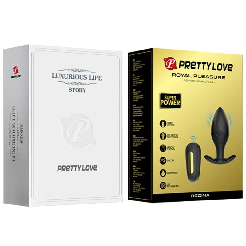 PRETTY LOVE - REGINA ANAAL PLUG OPLAADBARE VIBRATOR ZWART