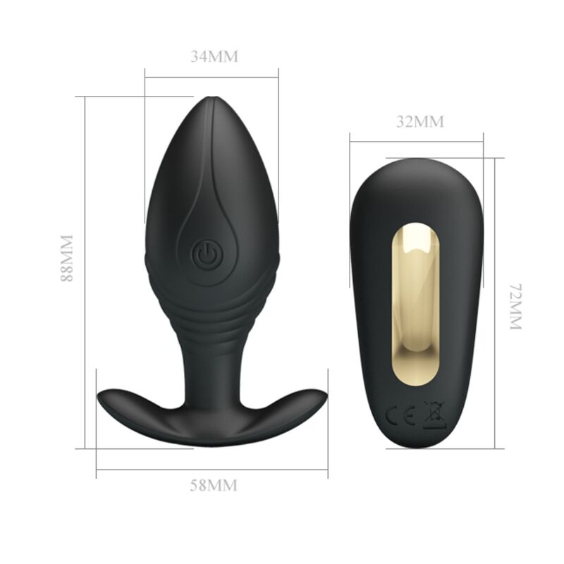 PRETTY LOVE - REGINA ANAAL PLUG OPLAADBARE VIBRATOR ZWART