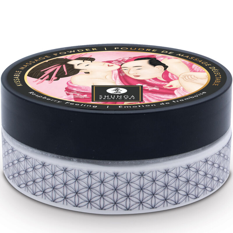 SHUNGA - KIT DE POUDRE DE MASSAGE COMESTIBLE À LA FRAMBOISE