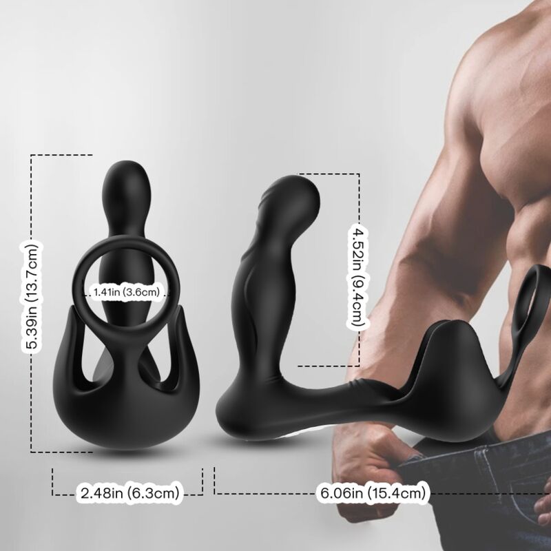 ARMONY - VIBRATEUR SURROUND ANAL &amp; STIMULATEUR TESTICULOS &amp; ANNEAU AVEC TÉLÉCOMMANDE NOIR