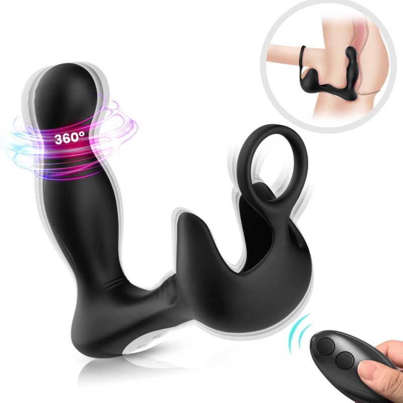 ARMONY - VIBRATEUR SURROUND ANAL &amp; STIMULATEUR TESTICULOS &amp; ANNEAU AVEC TÉLÉCOMMANDE NOIR
