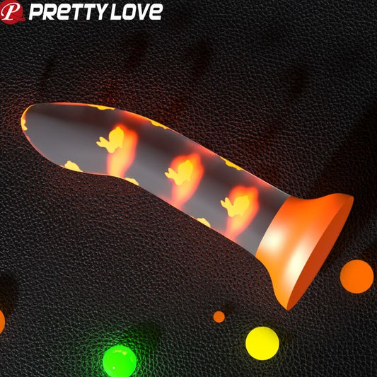 PRETTY LOVE - GODEMICHET MAGIQUE SANS VIBRATION ORANGE LUMINEUX