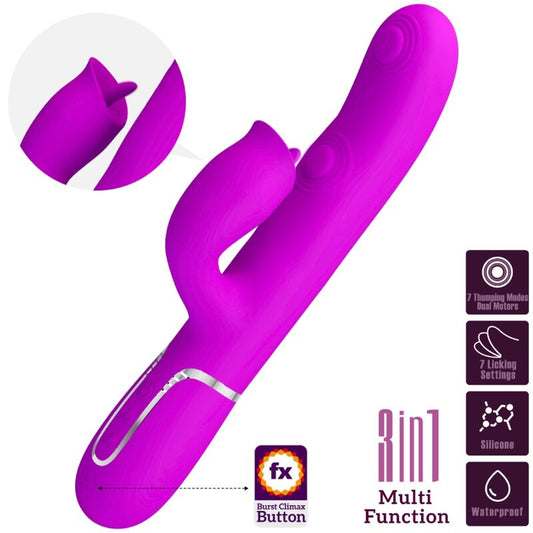 PRETTY LOVE - KONIJNENVIBRATOR MET LIKENDE FUCHSIA