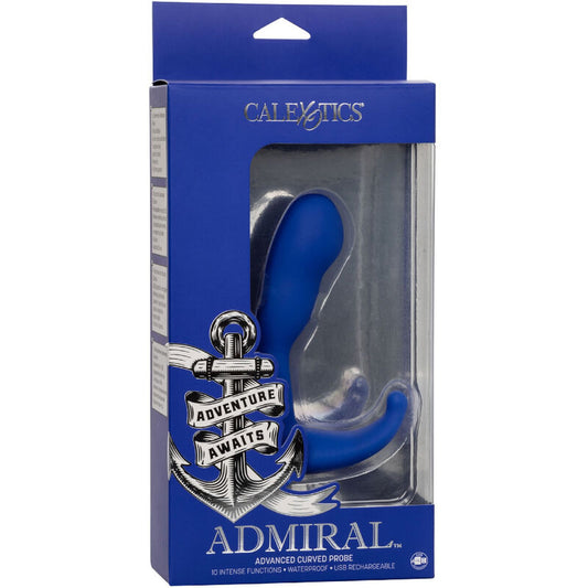 CALEXOTICS - ADMIRAL CURVED ANALE STIMULATOR &amp; VIBRATOR BLAUW