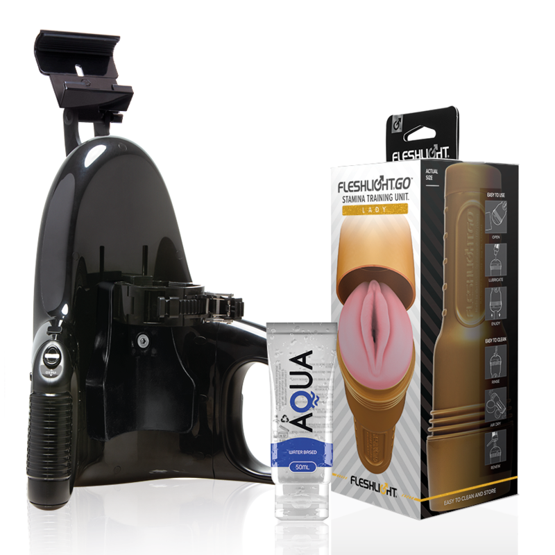 FLESHLIGHT - STAMINA GO TRAINING UNIT LADY + UNIVERSAL LAUNCH + AQUA QUALITY LUBRIFIANT 50 ML