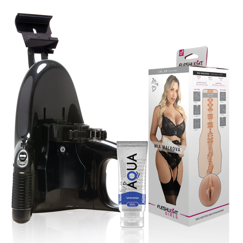 FLESHLIGHT - MIA MALKOVA VAGINA LVL UP + UNIVERSAL LAUNCH + AQUA QUALITY GLUBRICANT 50 ML