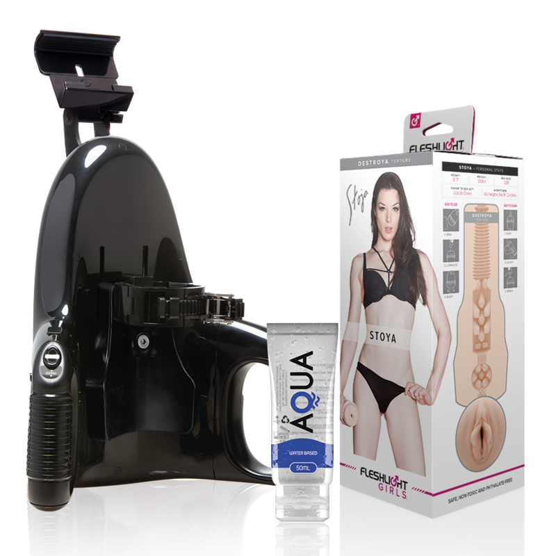 FLESHLIGHT - VAGINA STOYA DESTROYA + UNIVERSELE LANCERING + AQUA KWALITEIT SMEERMIDDEL 50 ML