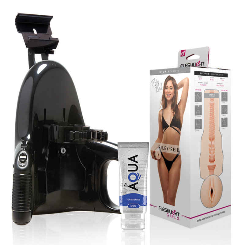 FLESHLIGHT - VAGIN RILEY REID UTOPIA + LANCEMENT UNIVERSEL + LUBRIFIANT DE QUALITÉ AQUA 50 ML