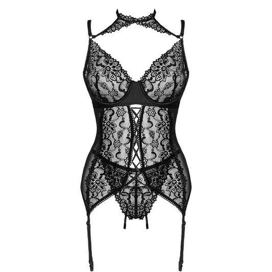 LIVCO CORSETTI FASHION - COLLECTION GIELLANDRA FOR THE SENSES CORSET + CULOTTE NOIR