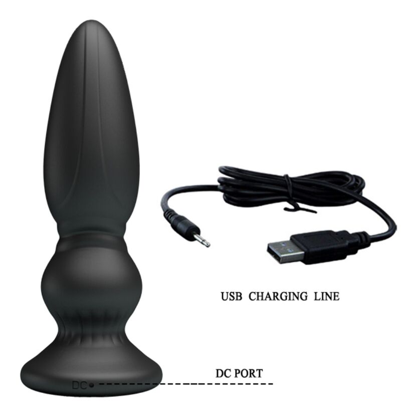 MR PLAY - KRACHTIGE VIBRATOR AFSTANDSBEDIENING ANAAL PLUG ZWART