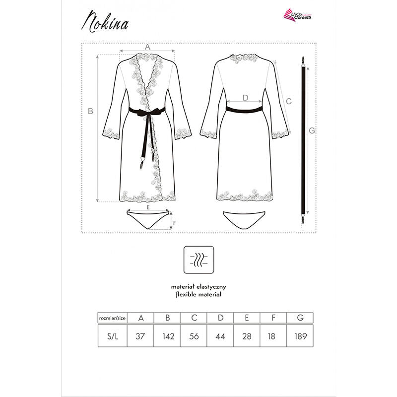 LIVCO CORSETTI FASHION - ROBE NOKINA LC XG055 + CULOTTE NOIRE TAILLE UNIQUE