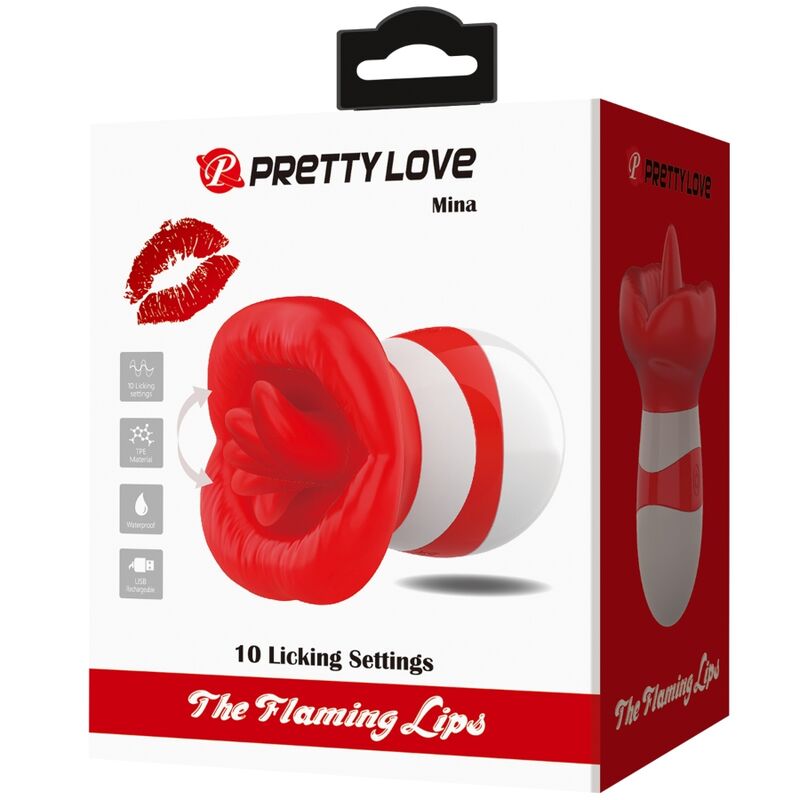 PRETTY LOVE - MINA TONGSTIMULATOR LICHT ROOD