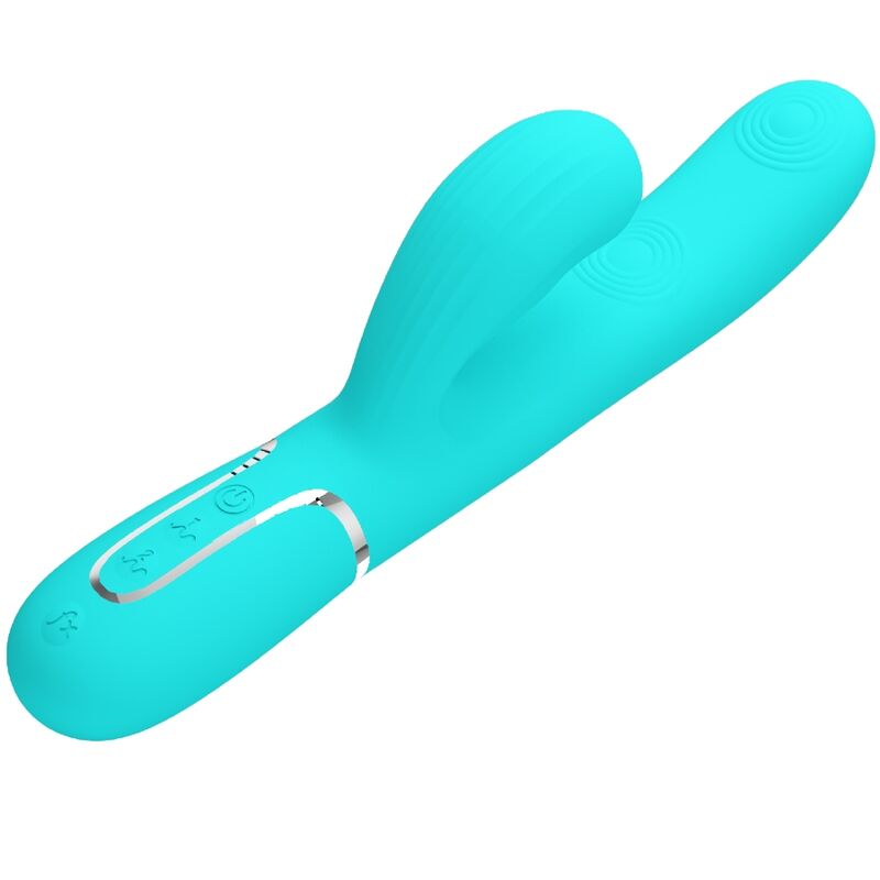 PRETTY LOVE - PERLITA MULTIFUNCTIONELE 3 IN 1 G-SPOT VIBRATOR AQUA GREEN
