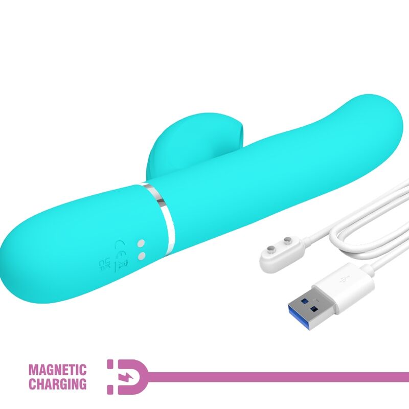 PRETTY LOVE - PERLITA MULTIFUNCTIONELE 3 IN 1 G-SPOT VIBRATOR AQUA GREEN