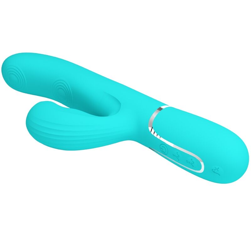 PRETTY LOVE - PERLITA MULTIFUNCTIONELE 3 IN 1 G-SPOT VIBRATOR AQUA GREEN