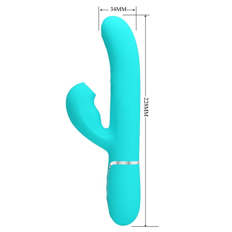 PRETTY LOVE - PERLITA MULTIFUNCTIONELE 3 IN 1 G-SPOT VIBRATOR AQUA GREEN