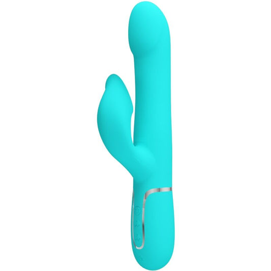 PRETTY LOVE - KONIJN VIBRATOR PARELS AQUA GROEN