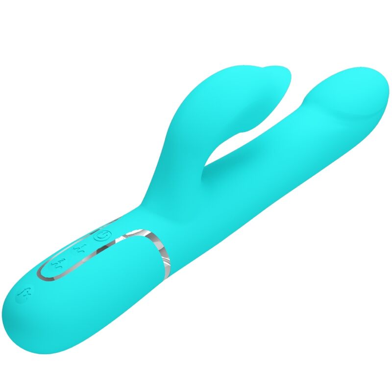 PRETTY LOVE - KONIJN VIBRATOR PARELS AQUA GROEN