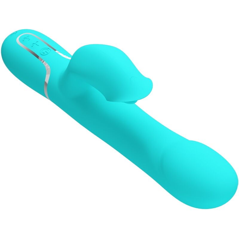 PRETTY LOVE - KONIJN VIBRATOR PARELS AQUA GROEN